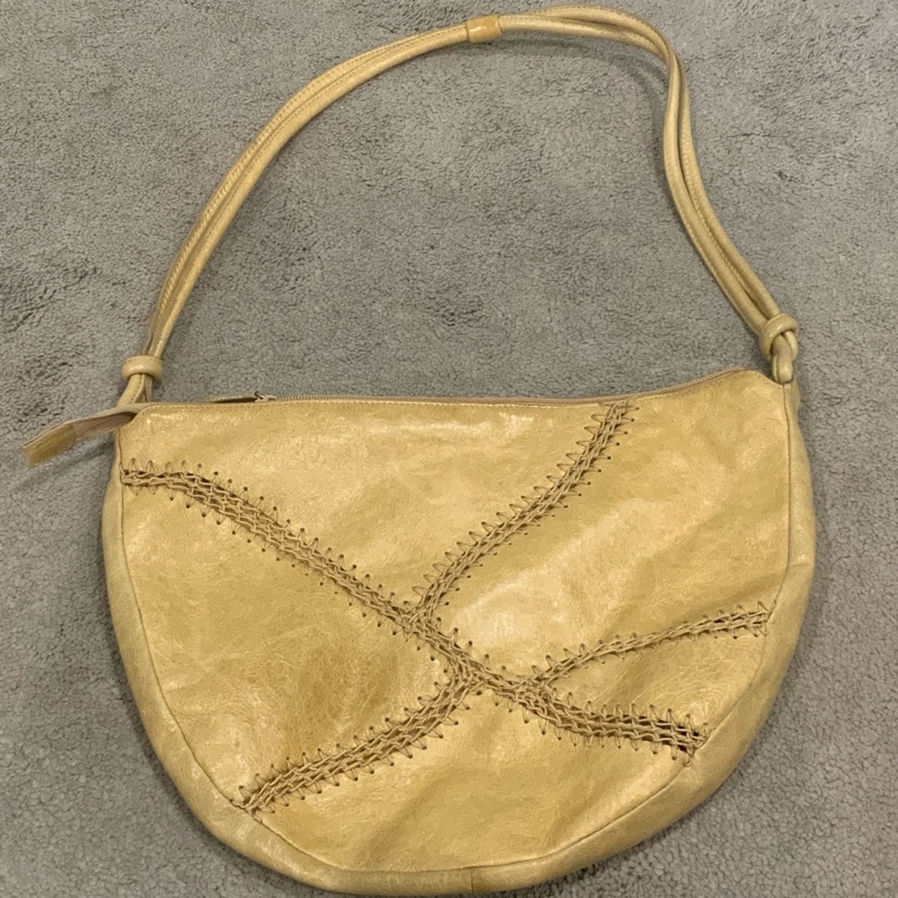 Elegant pale yellow Leather Women's Bag